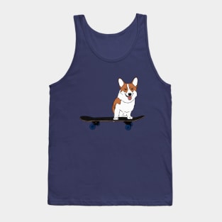 Corgi on Skateboard Tank Top